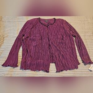 Dressbarn Maroon Top Set with Beads NWT 18/20